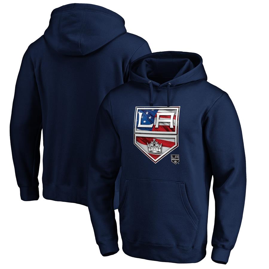 Los Angeles Kings Fanatics Branded Banner Wave Logo Pullover Hoodie - Navy