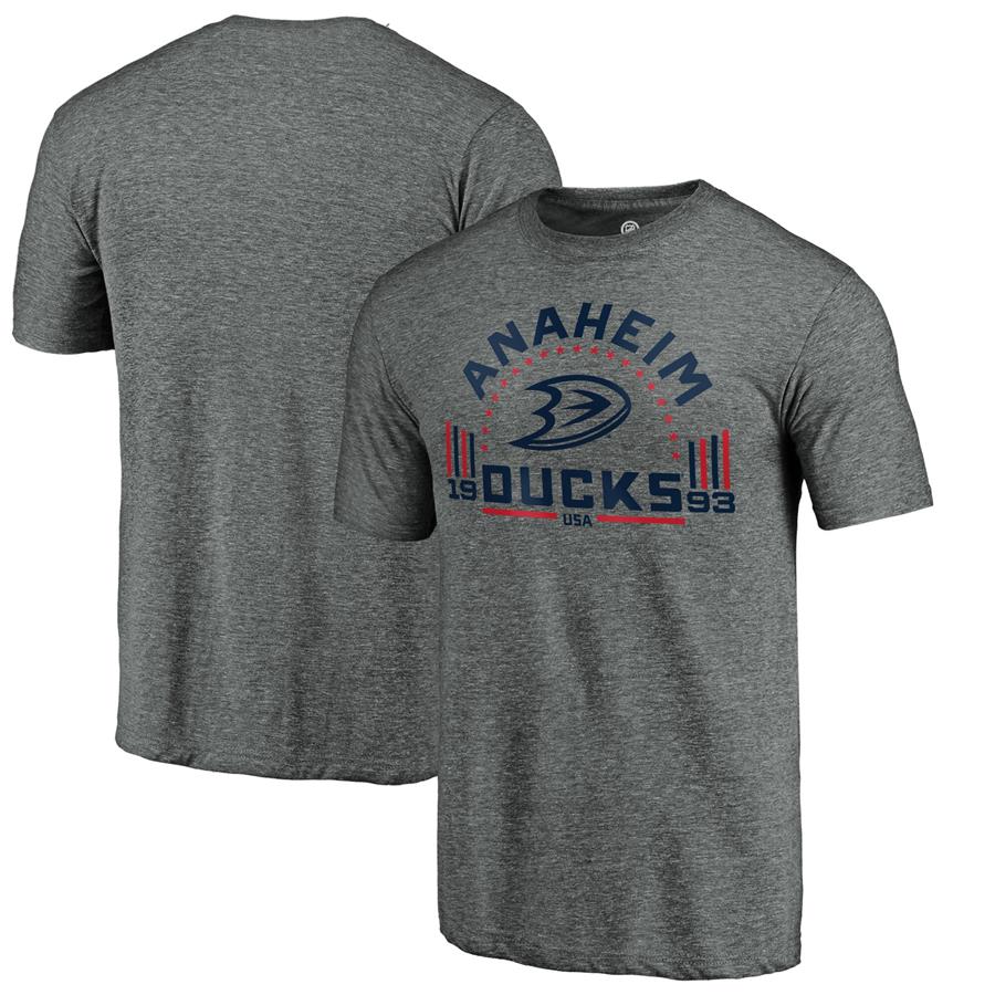 Anaheim Ducks Fanatics Branded Team Freedom Tri-Blend T-Shirt - Heathered Gray