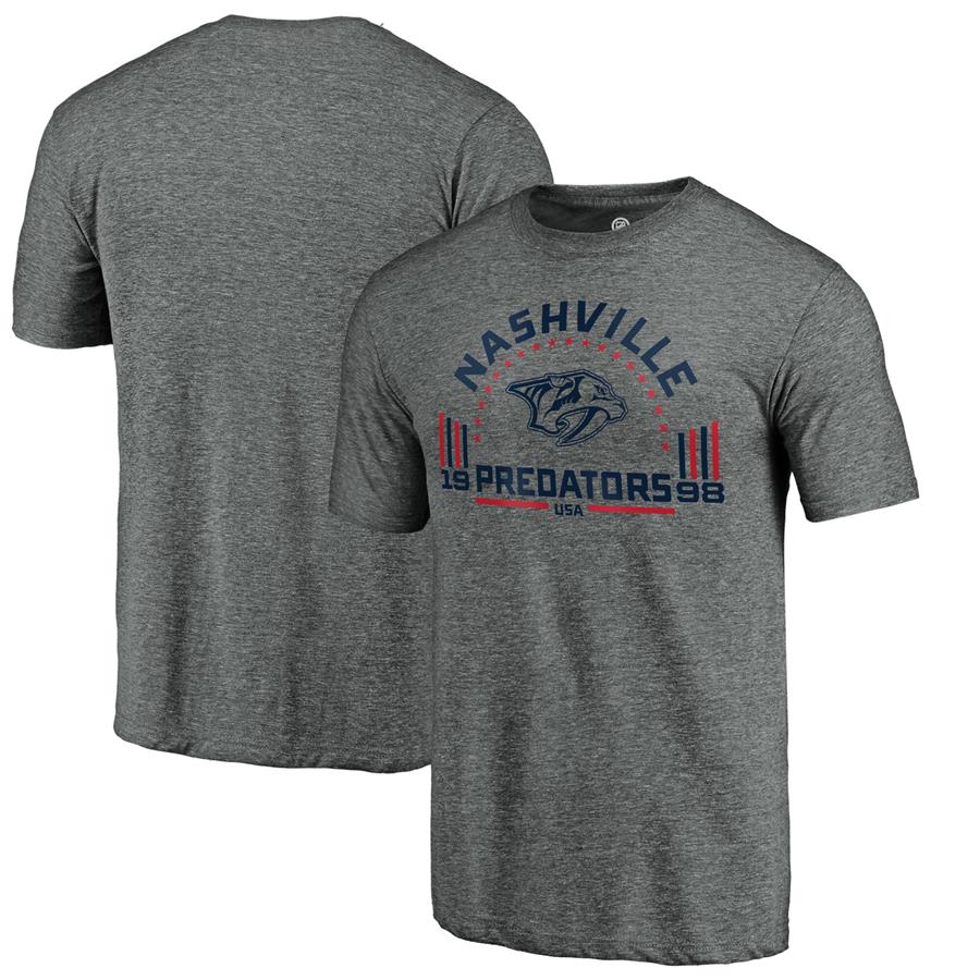 Nashville Predators Fanatics Branded Team Freedom Tri-Blend T-Shirt - Heathered Gray