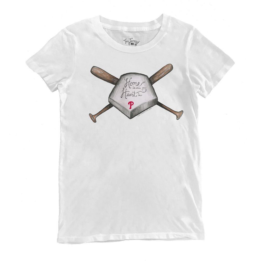 Philadelphia Phillies Tiny Turnip Women's Home Is Where Your Heart Is T-Shirt - White