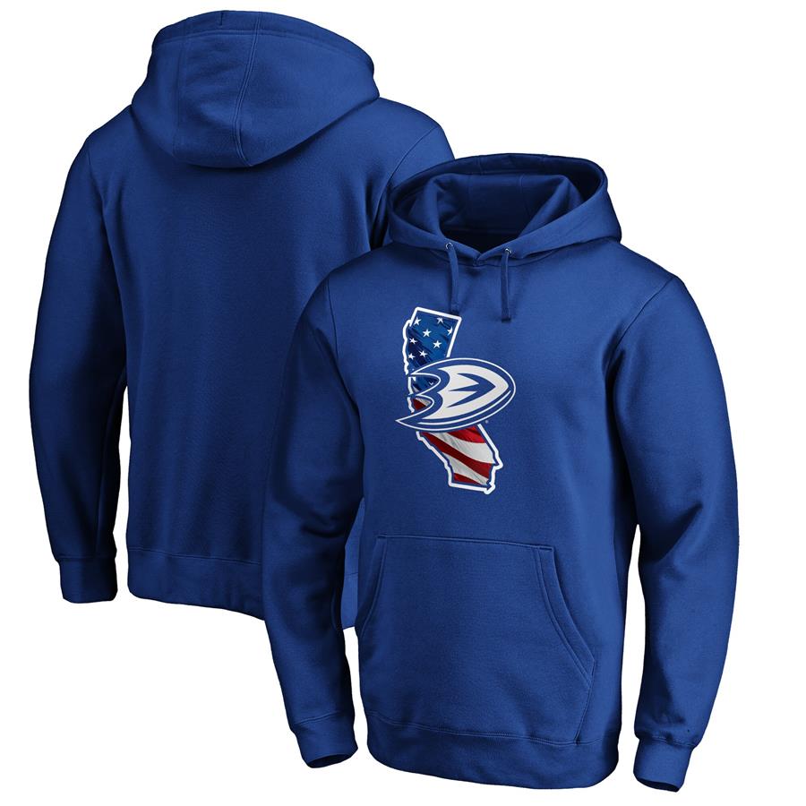 Anaheim Ducks Fanatics Branded NHL Banner State Pullover Hoodie - Royal