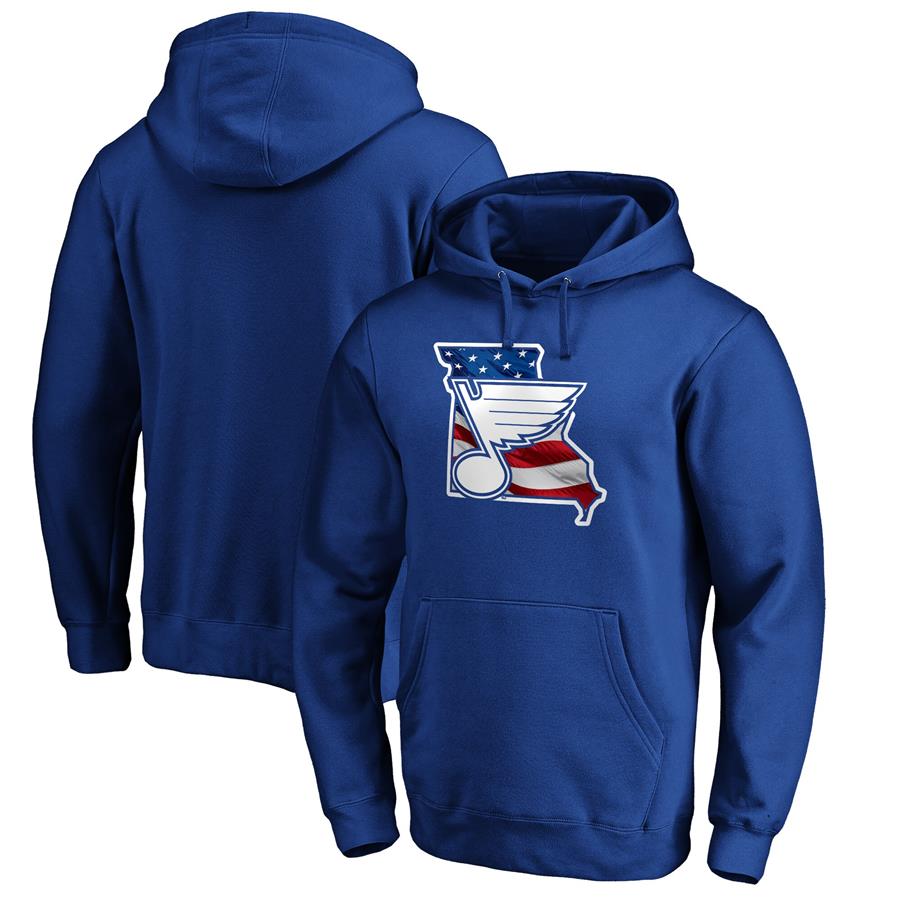 St. Louis Blues Fanatics Branded NHL Banner State Pullover Hoodie - Royal