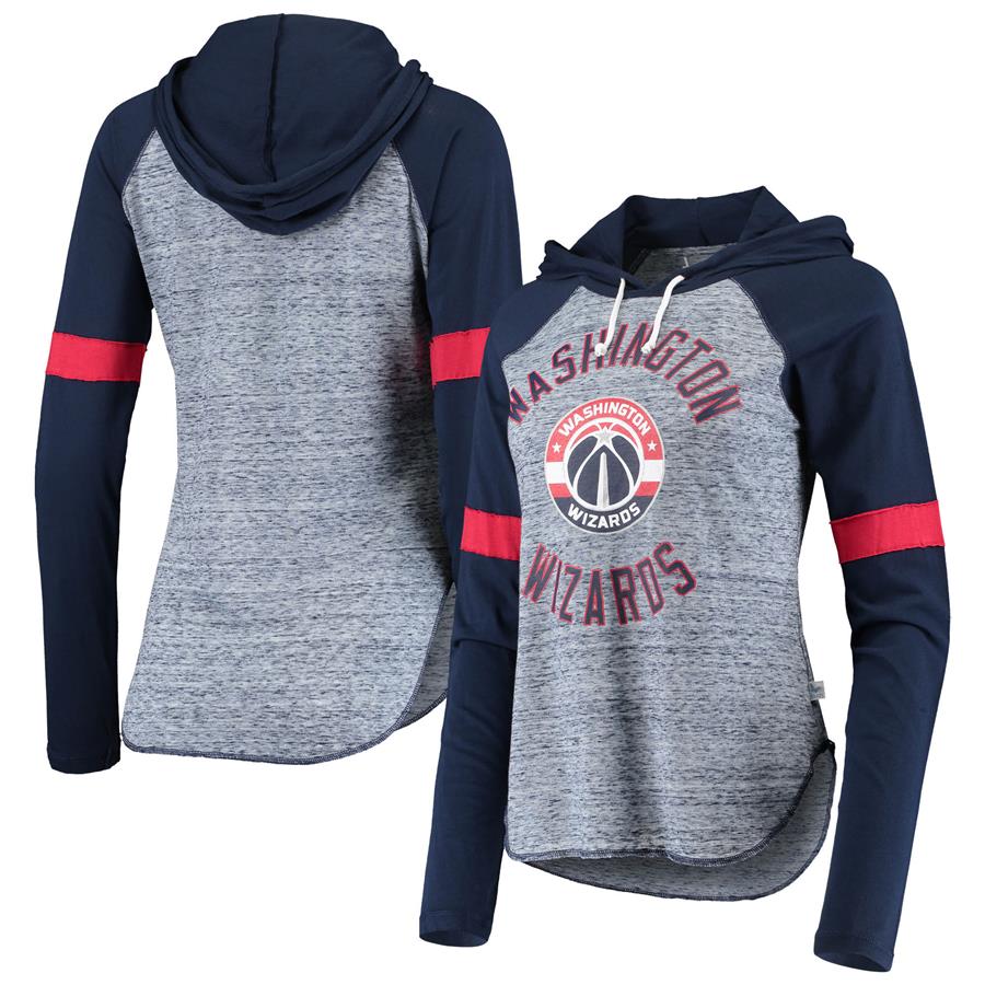 Washington Wizards Touch Women's Season Opener Raglan Hoodie Long Sleeve T-Shirt - Heathered Navy