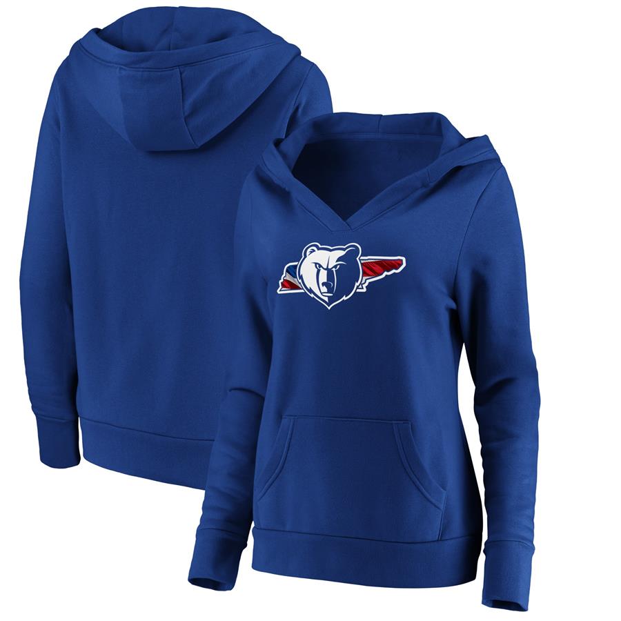Memphis Grizzlies Fanatics Branded Women's Banner State V-Neck Pullover Hoodie - Royal
