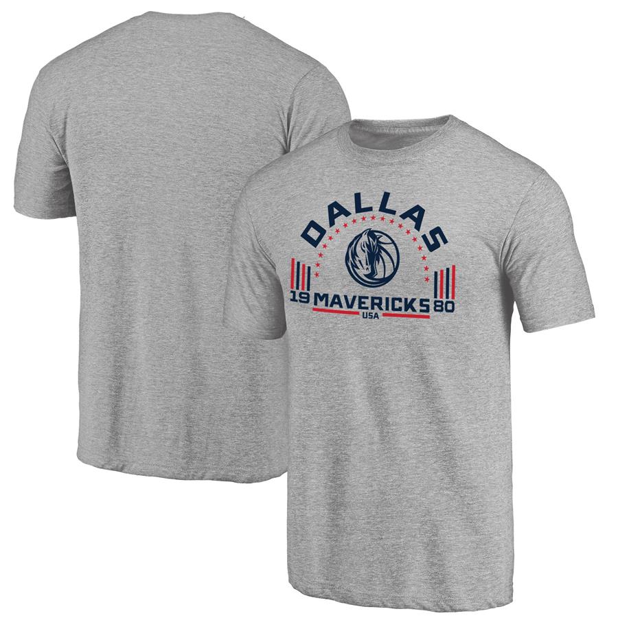 Dallas Mavericks Fanatics Branded Team Freedom Tri-Blend T-Shirt - Gray