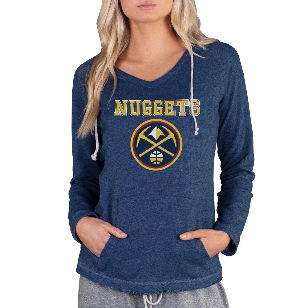Denver Nuggets Concepts Sport Women's Mainstream Terry Hooded Top - Navy