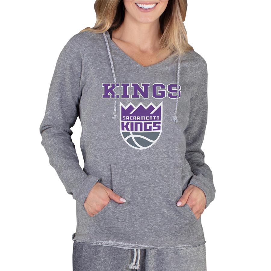 Женская футболка с капюшоном Sacramento Kings Concepts Sport Mainstream Terry (серый)