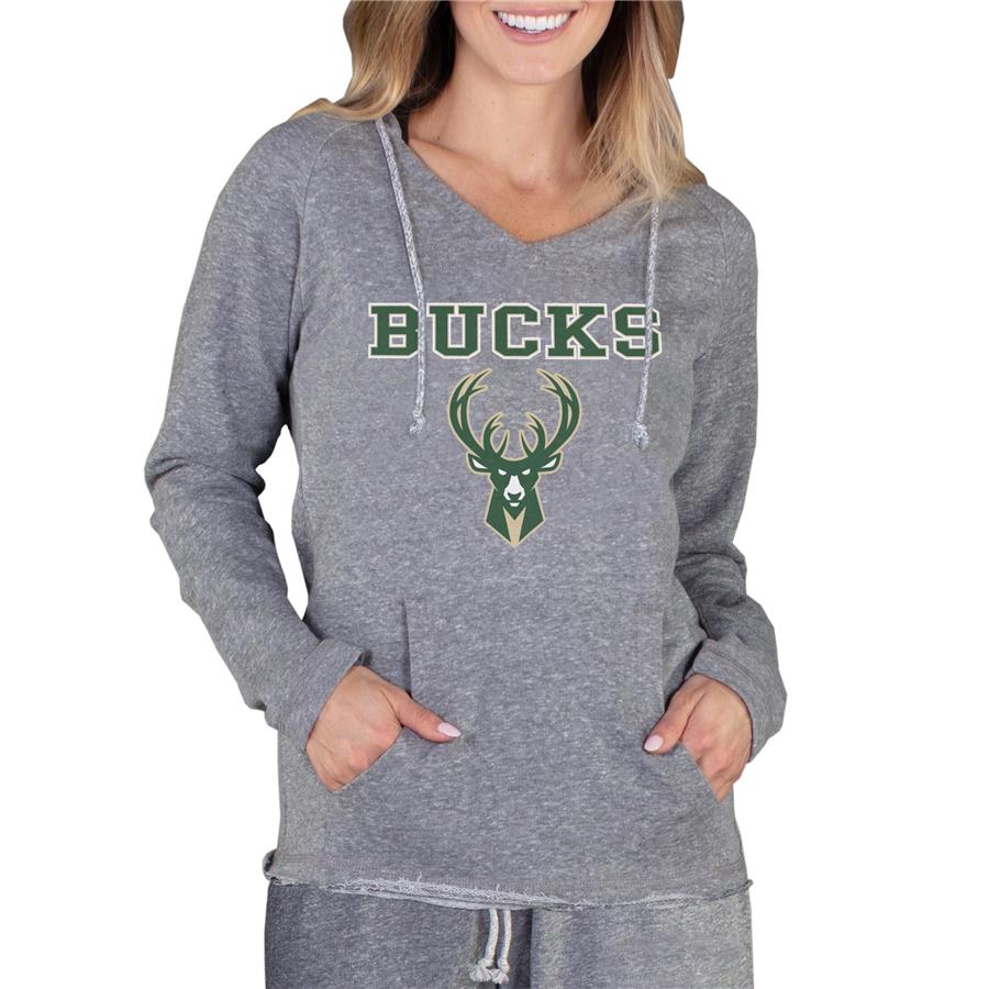 Milwaukee Bucks Concepts Sport Women's Mainstream Terry Hooded Top - Gray