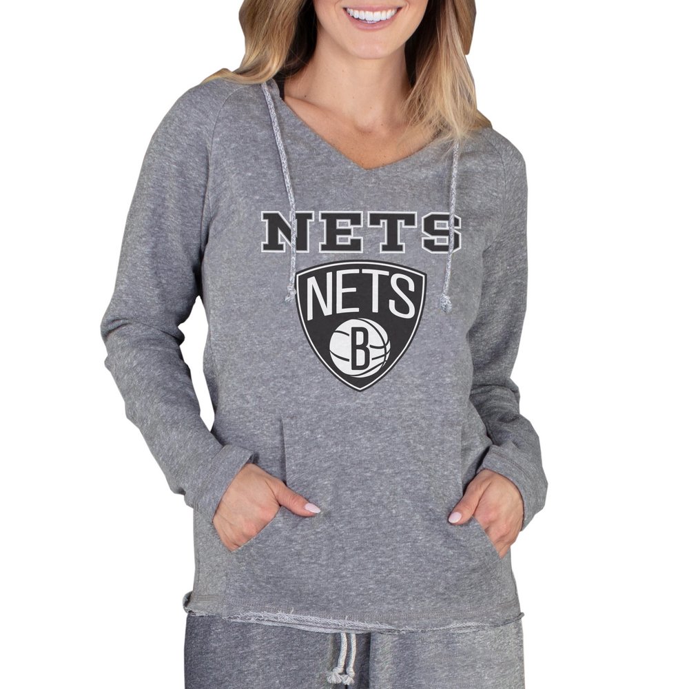 Brooklyn Nets Concepts Sport Women's Mainstream Terry Hooded Top - Gray