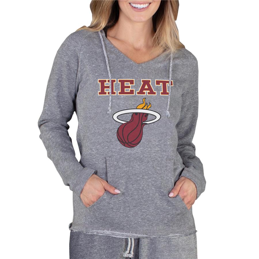 Женская футболка с капюшоном Miami Heat Concepts Sport Mainstream Terry (серый)
