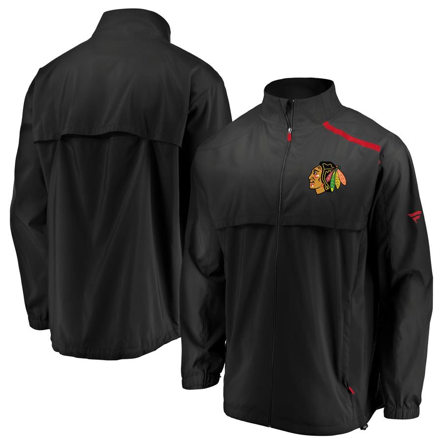 Chicago Blackhawks Fanatics Branded Rink Full-Zip Jacket - Black