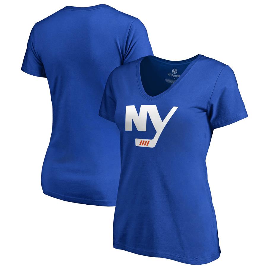 New York Islanders Fanatics Branded Women's Alternate Logo V-Neck T-Shirt - Royal