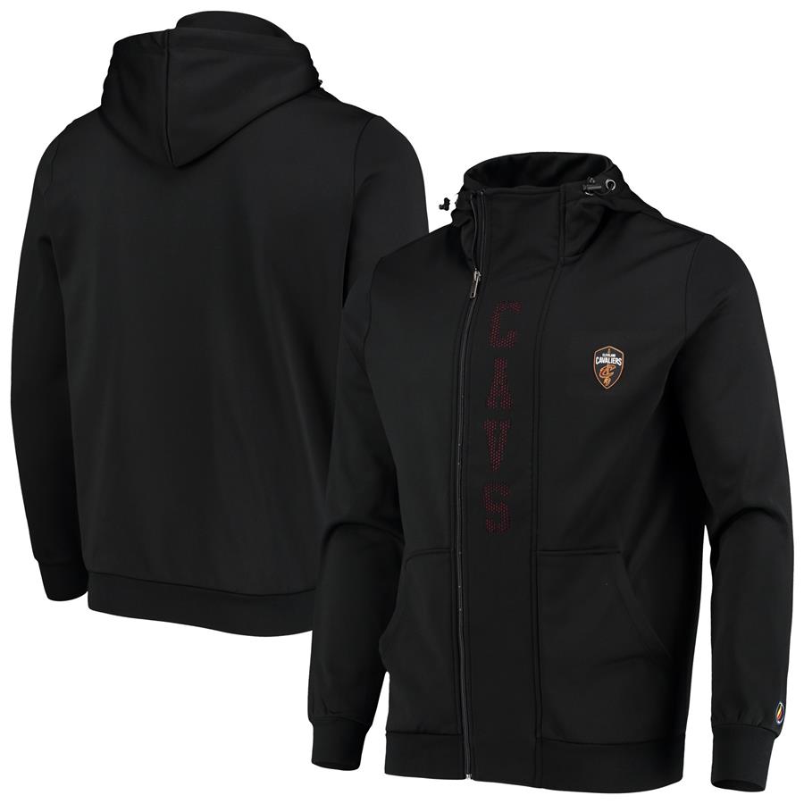 Cleveland Cavaliers Perforated Full-Zip Hoodie Jacket - Black