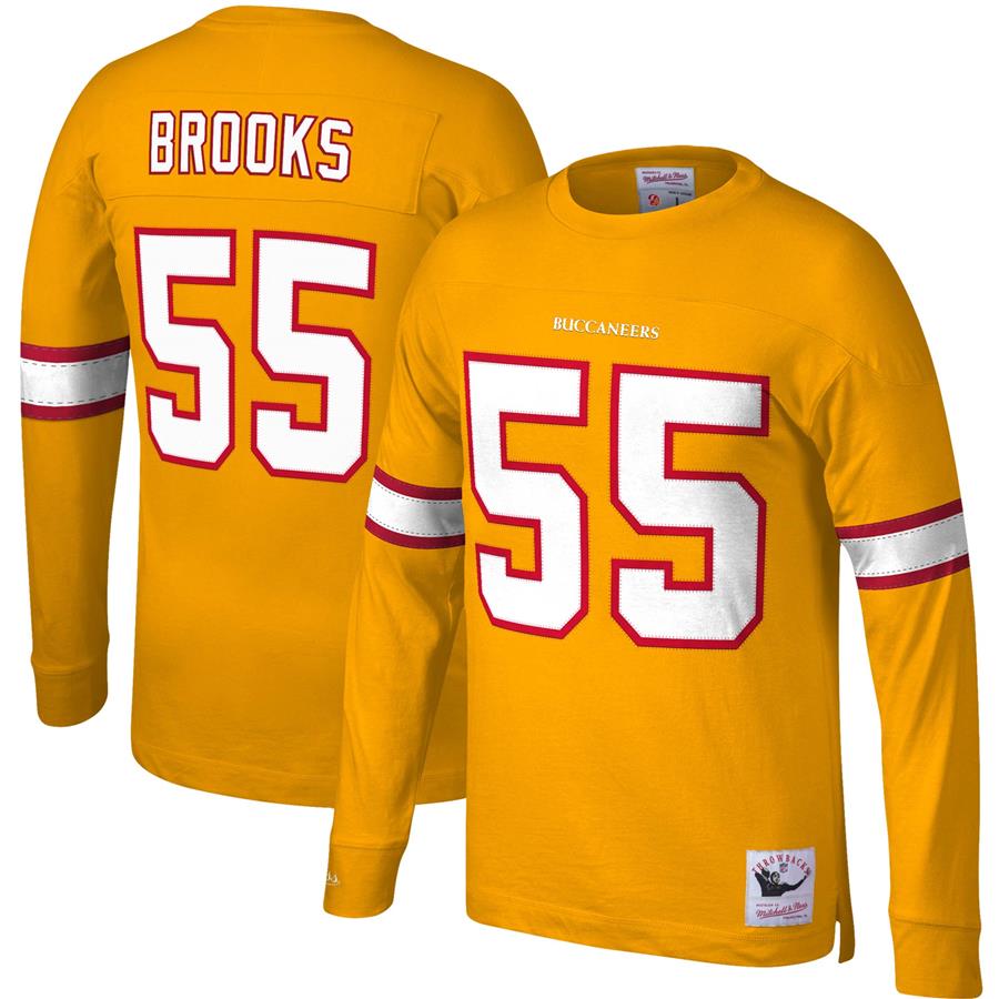 Derrick Brooks Tampa Bay Buccaneers Mitchell & Ness Throwback Retired Player Name & Number Long Sleeve Top - Orange
