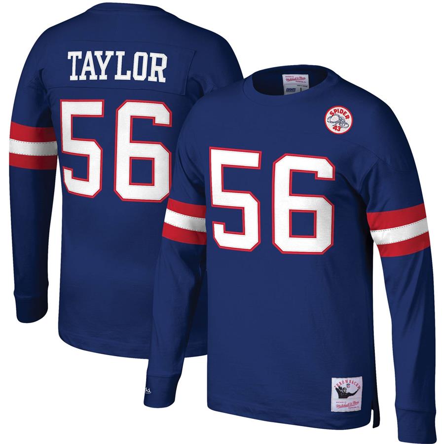 Lawrence Taylor New York Giants Mitchell & Ness Throwback Retired Player Name & Number Long Sleeve Top - Royal