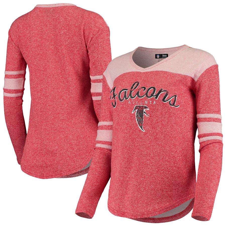 Atlanta Falcons Concepts Sport Women's Walk Off Long Sleeve V-Neck T-Shirt - Red