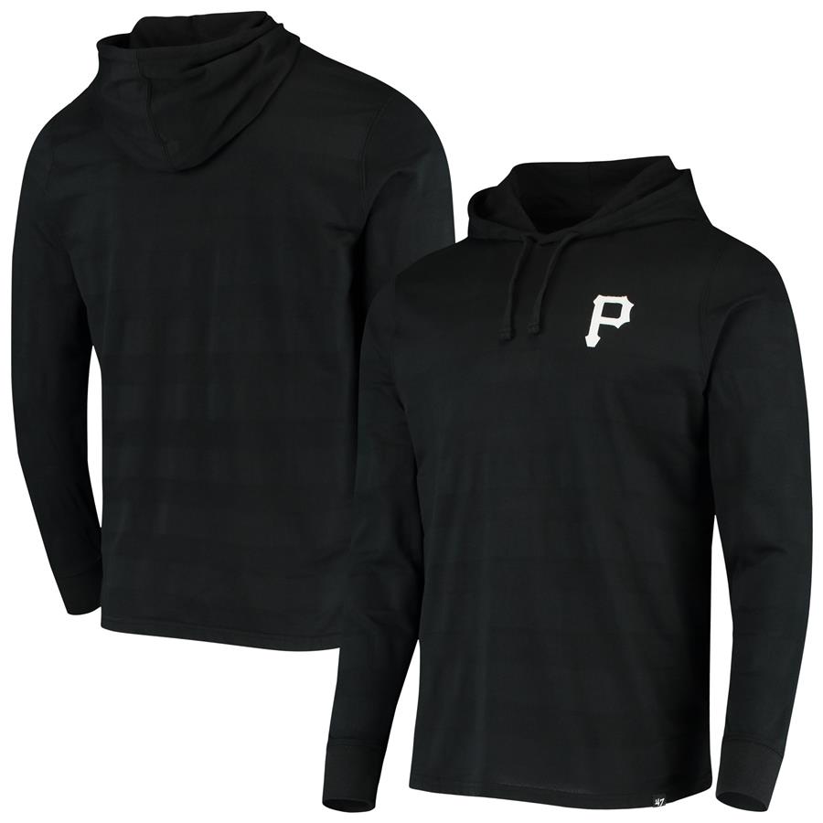 Pittsburgh Pirates '47 Brand Hooded Long Sleeve T-Shirt - Black