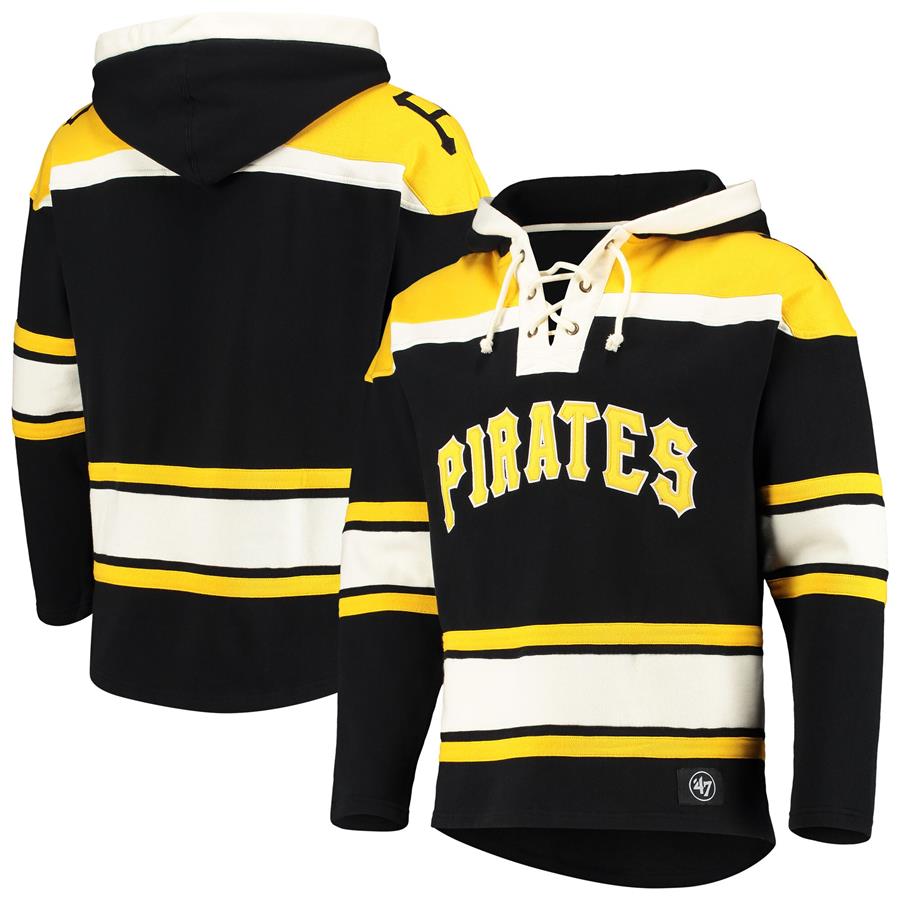 Pittsburgh Pirates '47 Lacer Pullover Hoodie - Black
