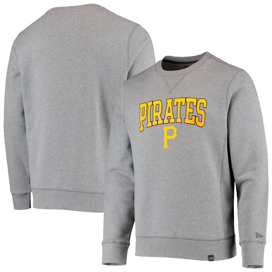 Pittsburgh Pirates New Era Wordmark Pullover Sweatshirt - Heathered Gray