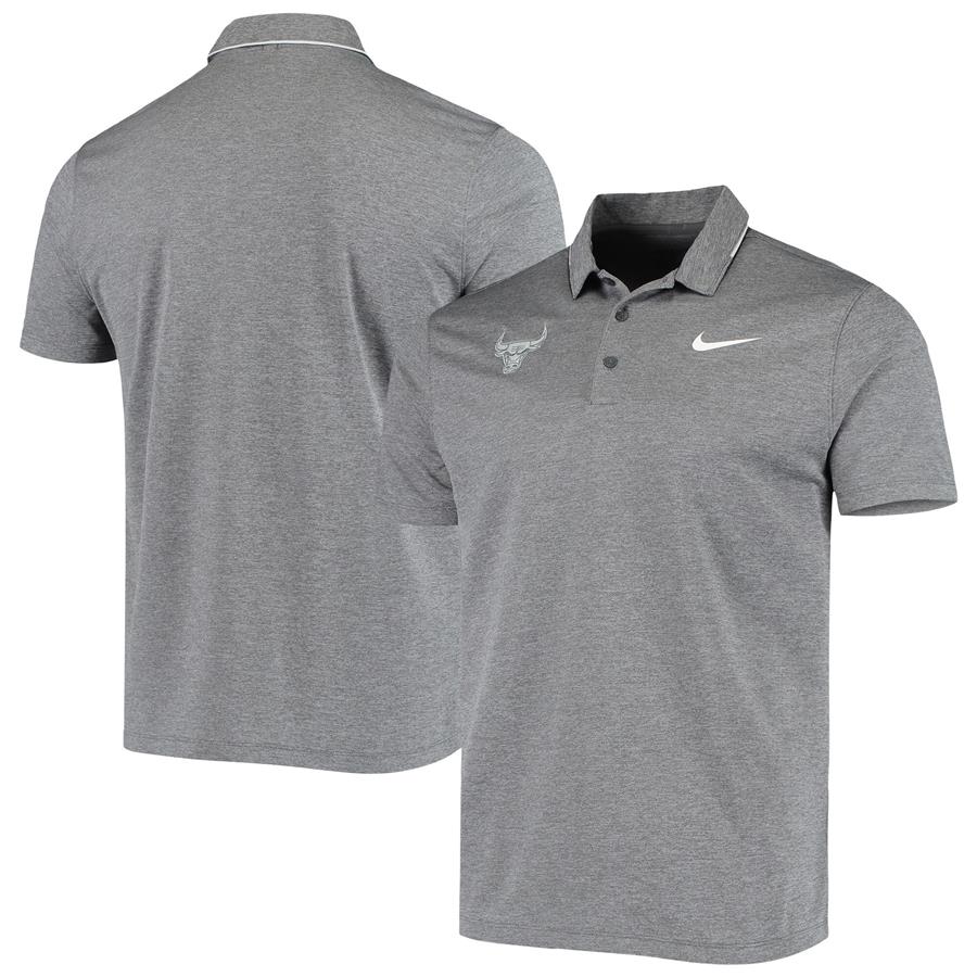 Chicago Bulls Nike Golf Tonal Breathe Polo - Heathered Gray
