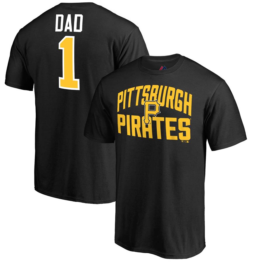 Pittsburgh Pirates Fanatics Branded Logo #1 Dad T-Shirt - Black