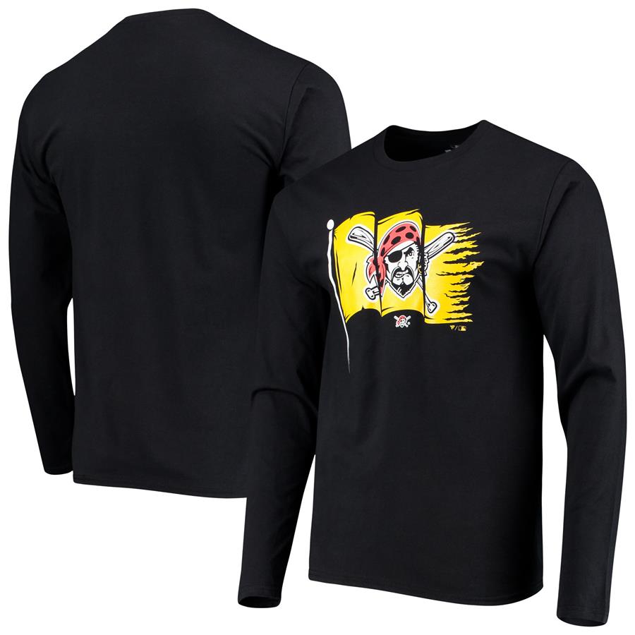 Pittsburgh Pirates Fanatics Branded Black Flag Long Sleeve T-Shirt - Black