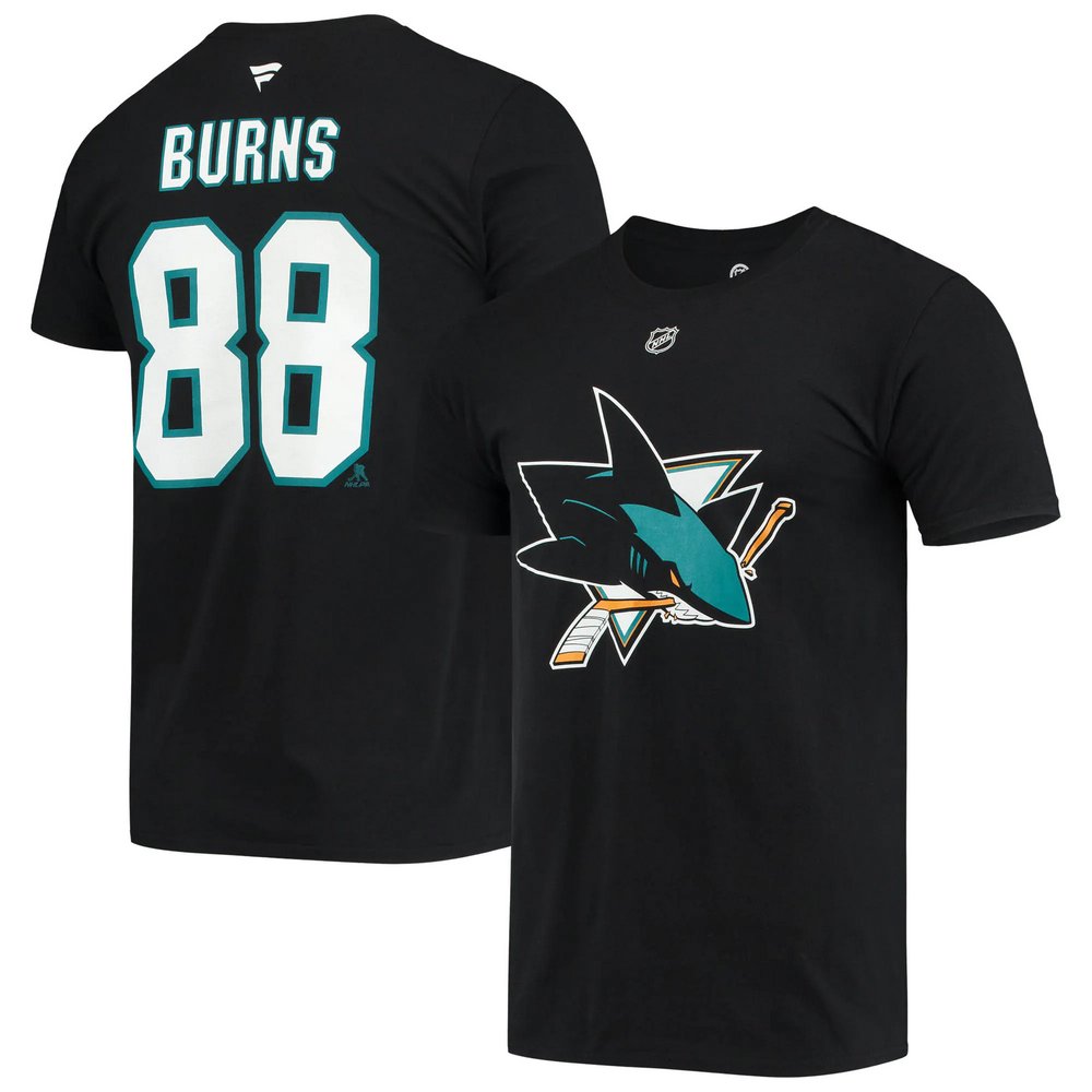 Brent Burns San Jose Sharks Fanatics Branded Logo Name & Number T-Shirt - Black