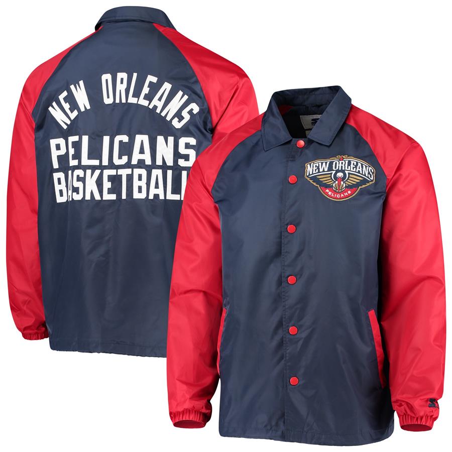 New Orleans Pelicans G-III Sports by Carl Banks Chief Coaches Raglan Full-Snap Jacket - Navy
