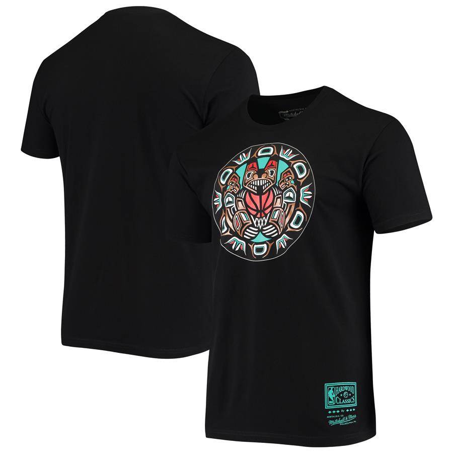 Memphis Grizzlies Mitchell & Ness Hardwood Classics Circle Short T-Shirt - Black