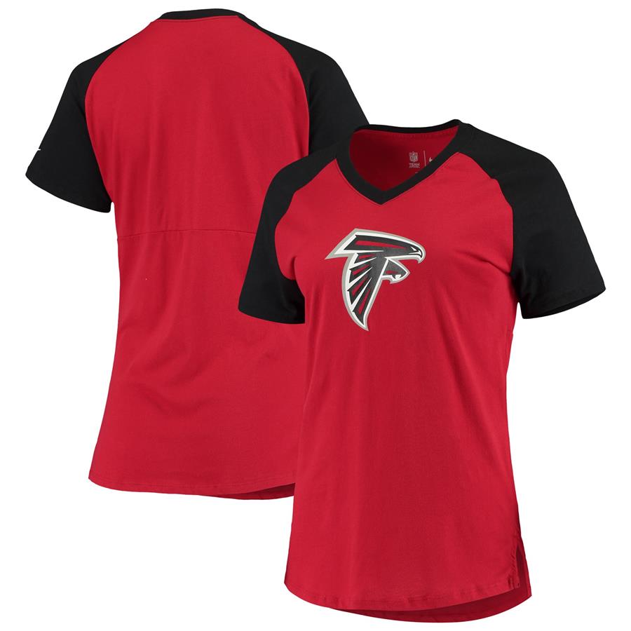 Atlanta Falcons Nike Women's Team Logo V-Neck Raglan T-Shirt - Red