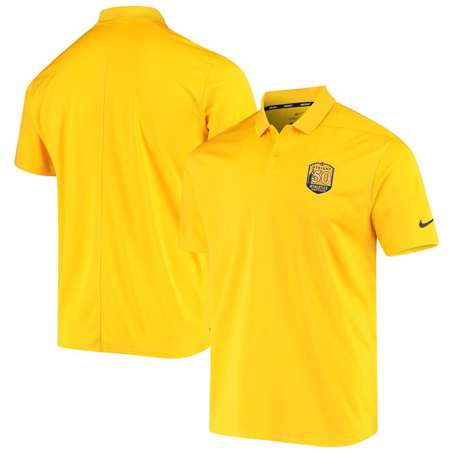 Oakland Athletics Nike Golf 50th Anniversary Performance Polo - Gold