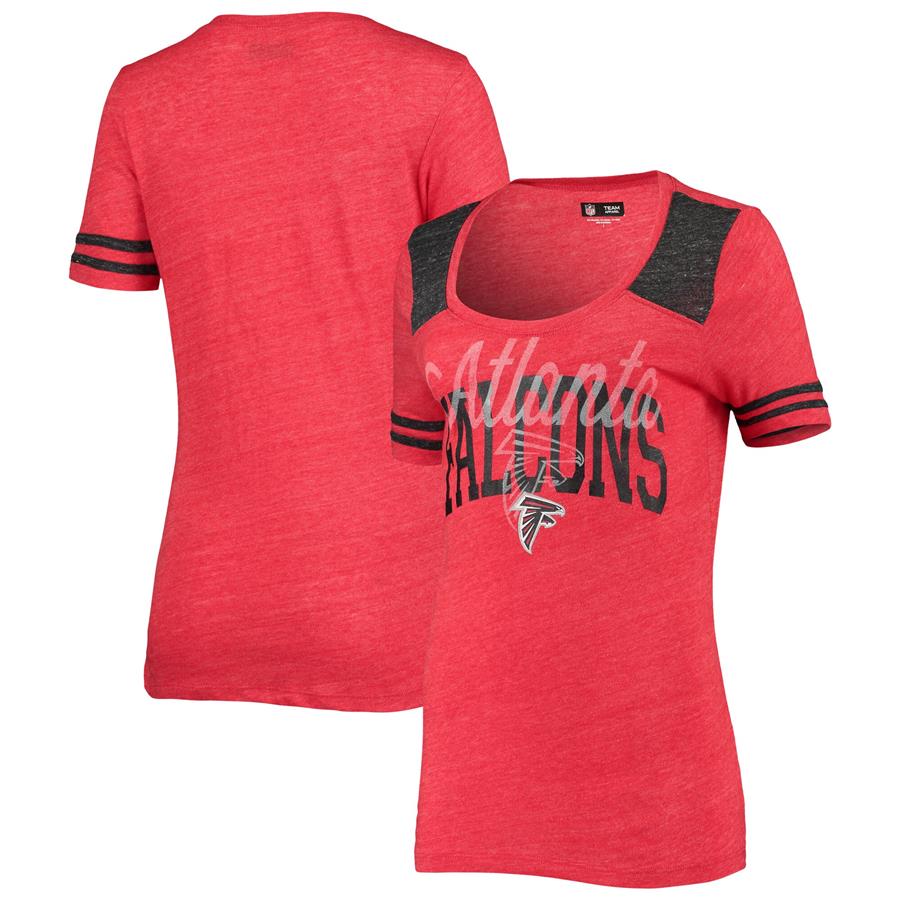 Atlanta Falcons New Era Women's Tri-Blend Scoop Neck T-Shirt - Red