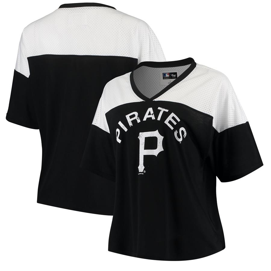 Pittsburgh Pirates G-III Sports by Carl Banks Women's All World V-Neck T-Shirt - Black