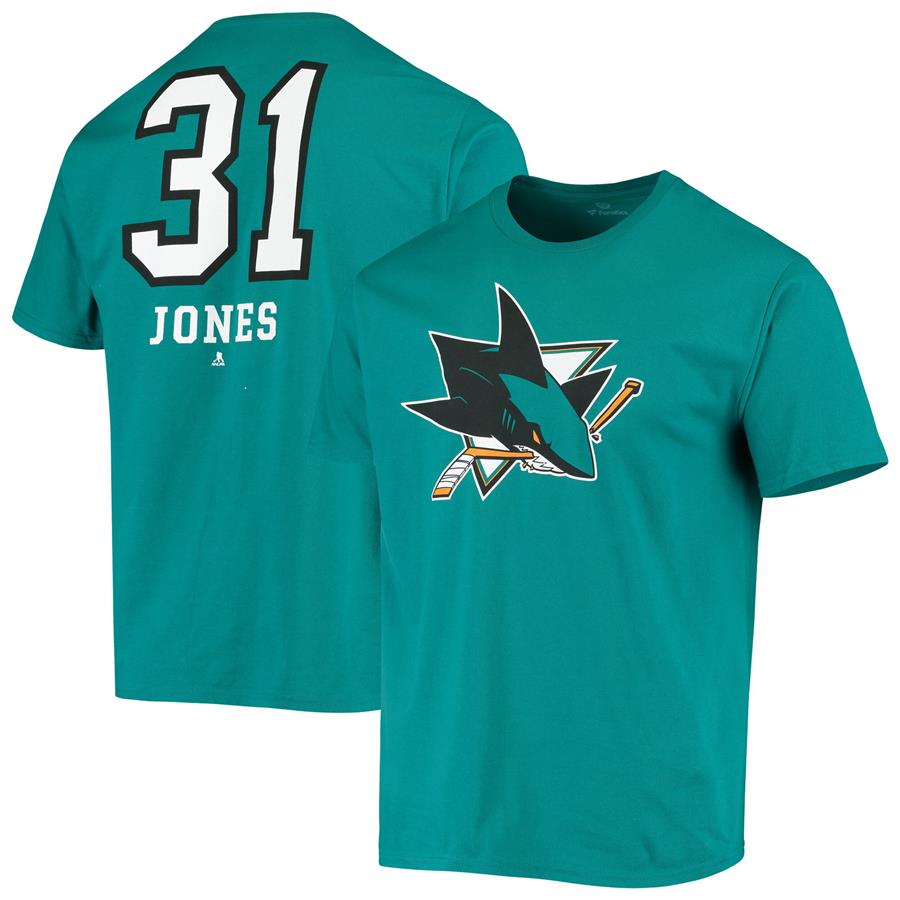 Martin Jones San Jose Sharks Fanatics Branded Underdog Name & Number T-Shirt - Teal