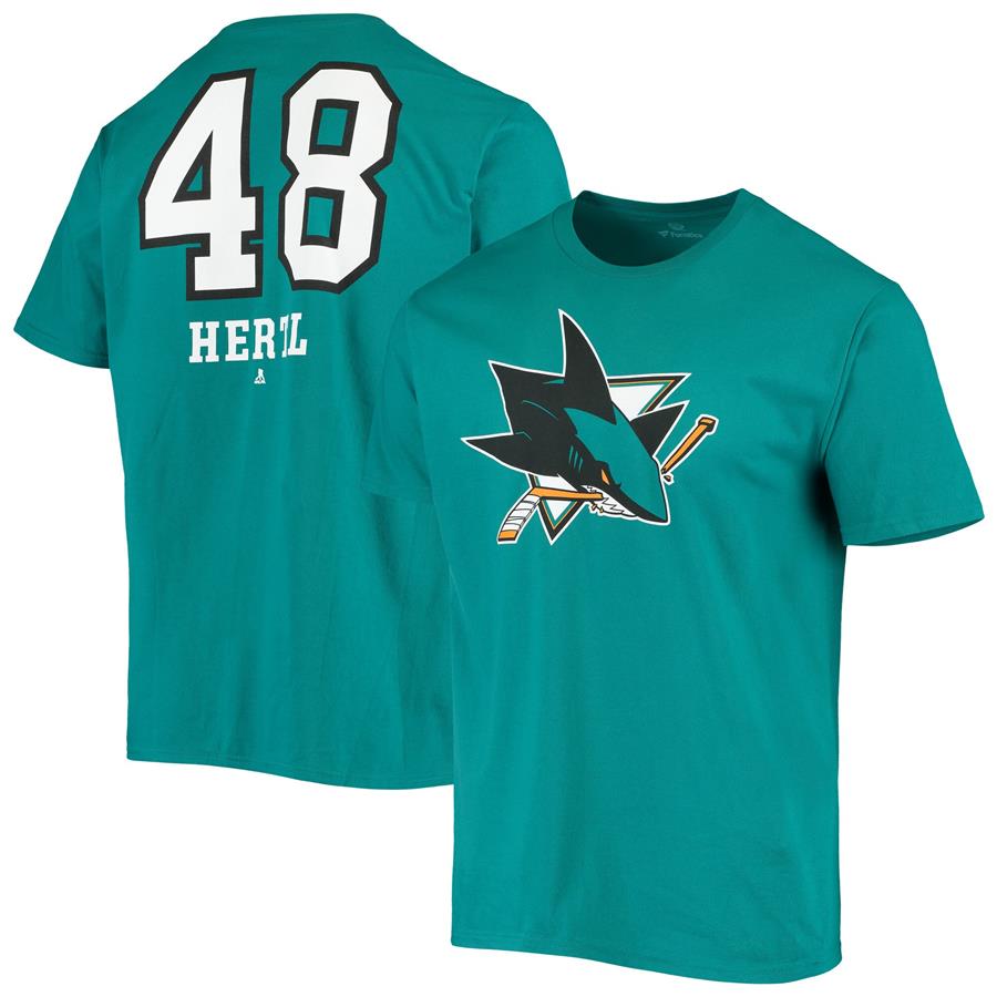 Футболка Tomas Hertl San Jose Sharks Fanatics Branded Underdog Name & Number (бирюзовый)