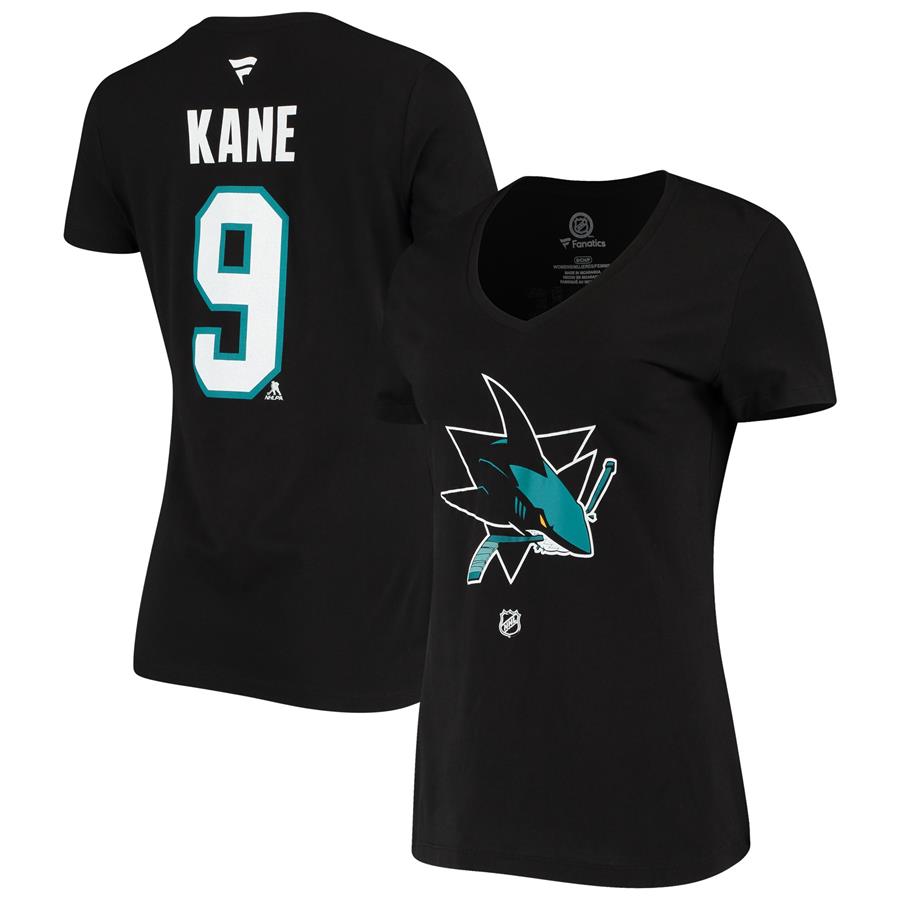 Evander Kane San Jose Sharks Fanatics Branded Women's Alternate Name & Number V-Neck T-Shirt - Black