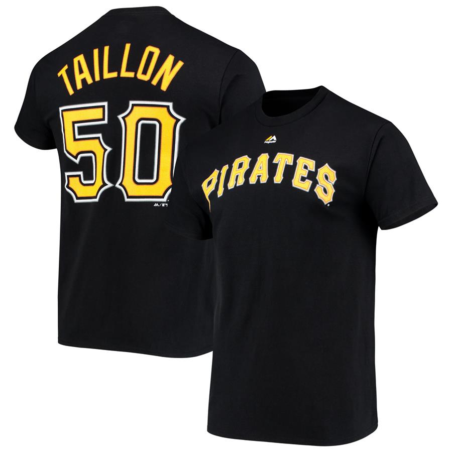 Jameson Taillon Pittsburgh Pirates Majestic Wordmark Name & Number T-Shirt - Black
