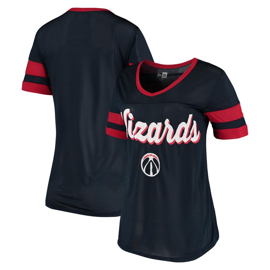 Washington Wizards 5th & Ocean by New Era Women's Mesh Jersey V-Neck T-Shirt - Navy