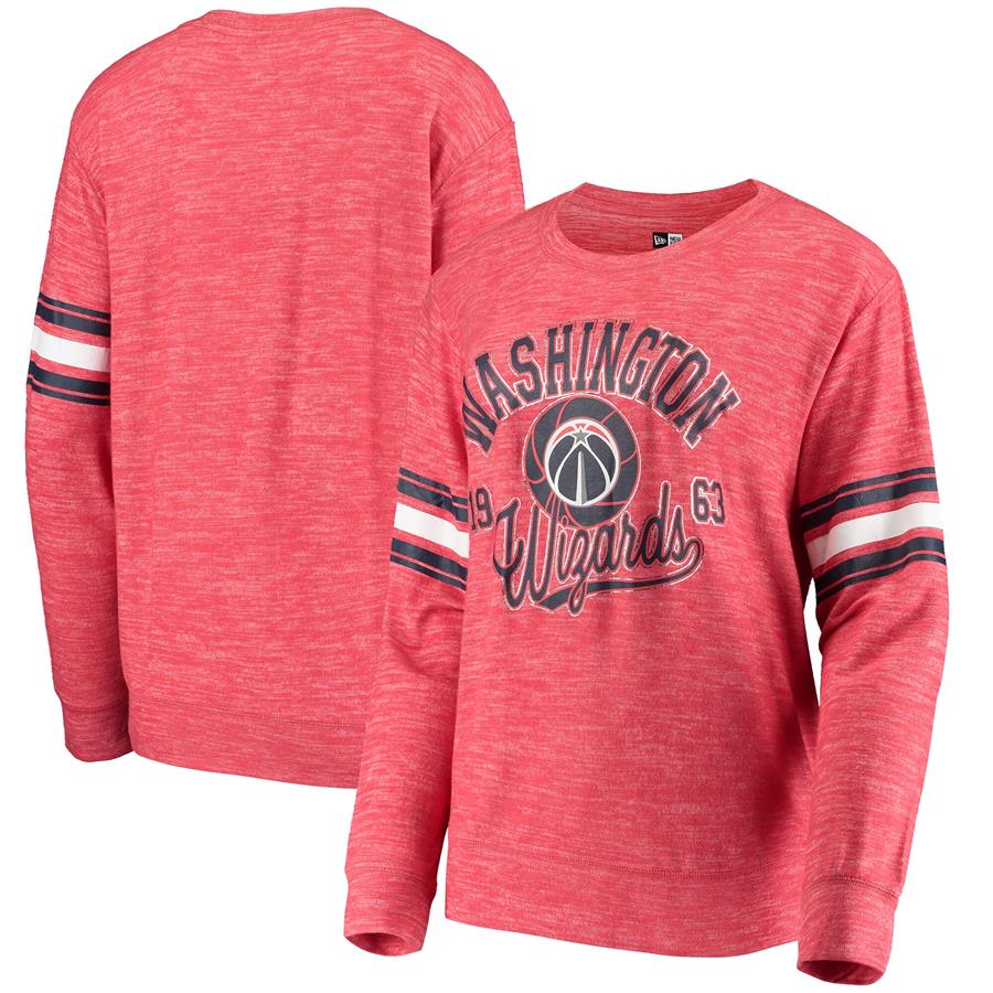 Washington Wizards 5th & Ocean by New Era Women's Space Dye Pullover Sweatshirt - Red