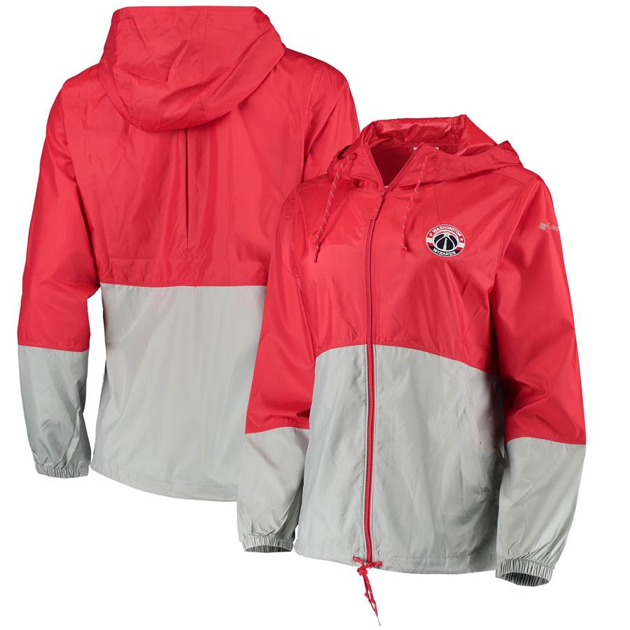 Washington Wizards Columbia Women's Flash Forward Windbreaker Full-Zip Jacket - Red