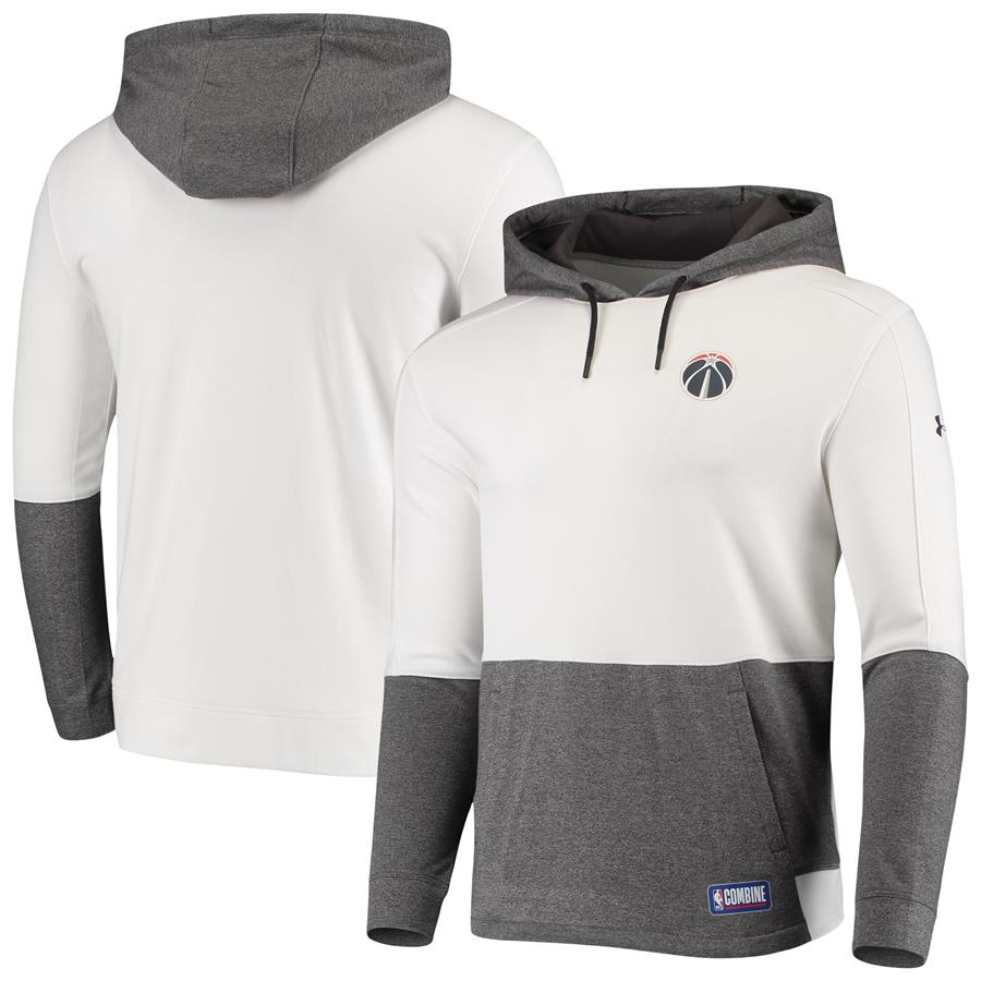 Washington Wizards Under Armour Combine Baseline Layer Performance Pullover Hoodie - White