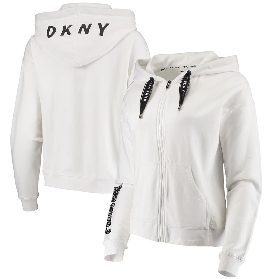 Pittsburgh Pirates DKNY Sport Women's Full-Zip Hoodie - White