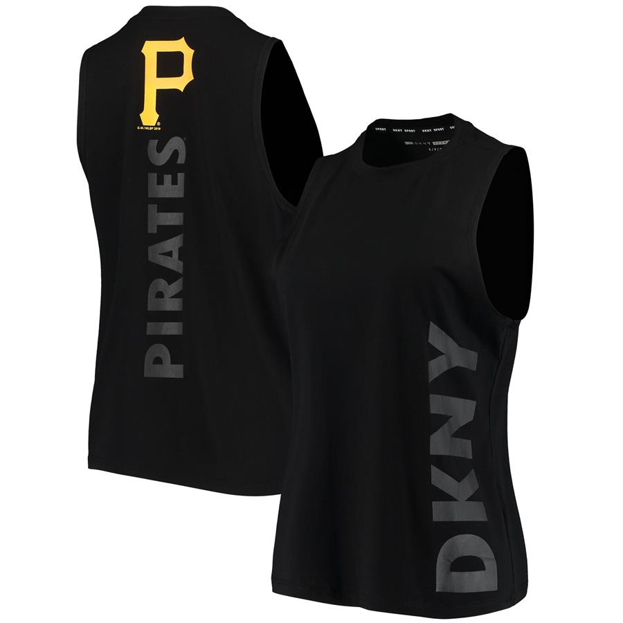 Pittsburgh Pirates DKNY Sport Women's Tri-Blend Tank Top - Black