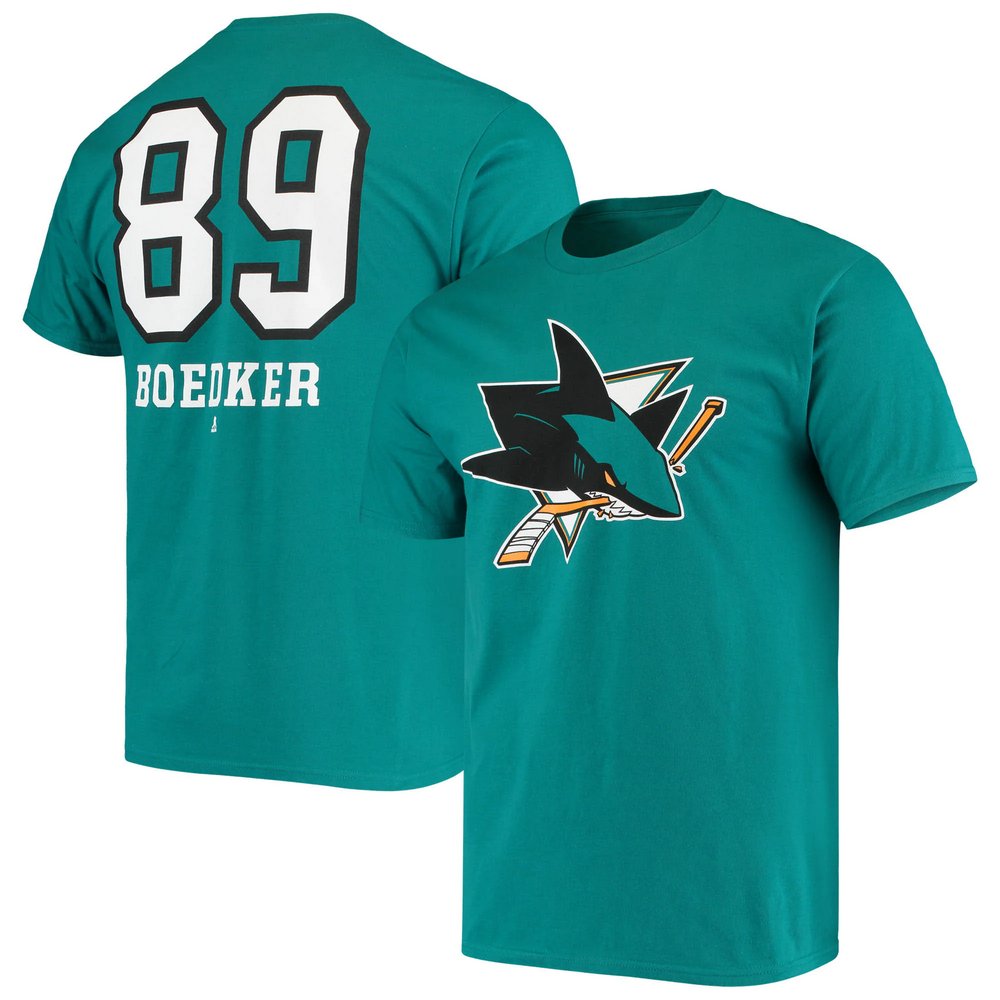 Mikkel Boedker San Jose Sharks Fanatics Branded Name & Number T-Shirt - Teal