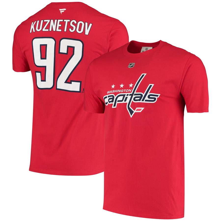 Evgeny Kuznetsov Washington Capitals Fanatics Branded Name & Number T-Shirt - Red