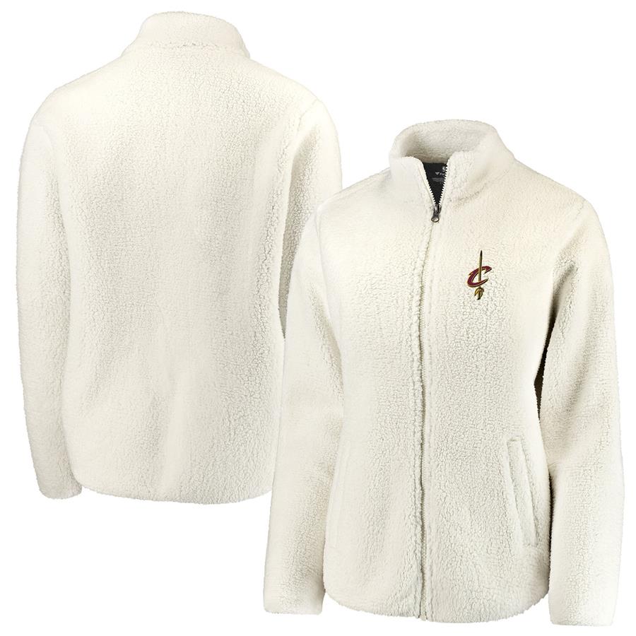 Cleveland Cavaliers Fanatics Branded Women's Sherpa Full-Zip Jacket - Cream