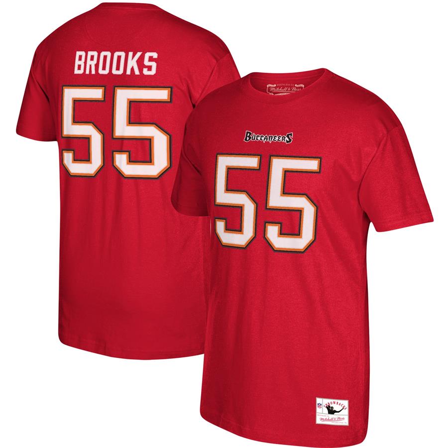 Derrick Brooks Tampa Bay Buccaneers Mitchell & Ness Retired Player Logo Name & Number T-Shirt - Red