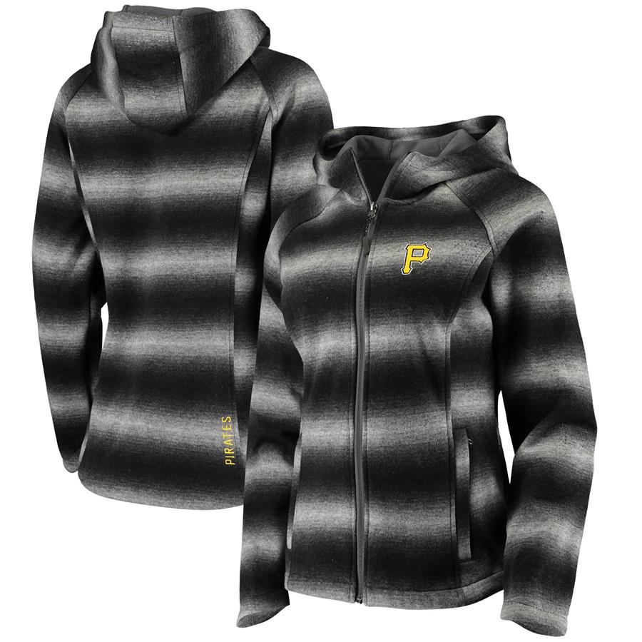 Pittsburgh Pirates G-III Sports by Carl Banks Women's Polar Stripes Full-Zip Jacket - Black
