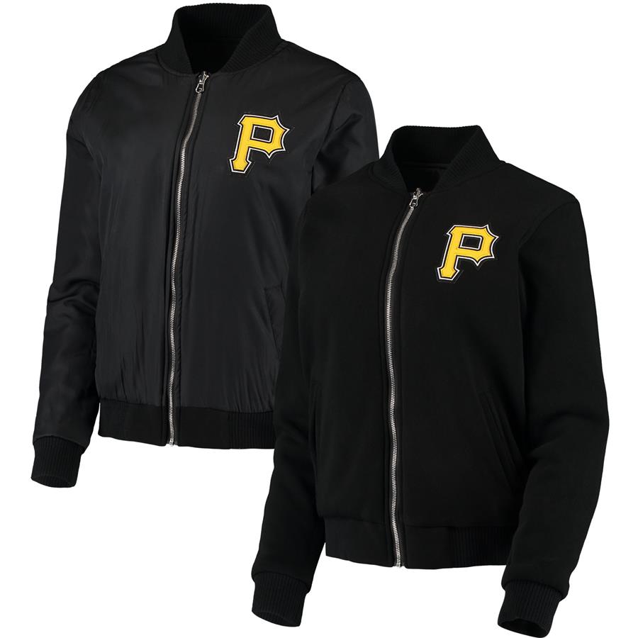 Pittsburgh Pirates Women's Reversible Full-Zip Jacket - Black