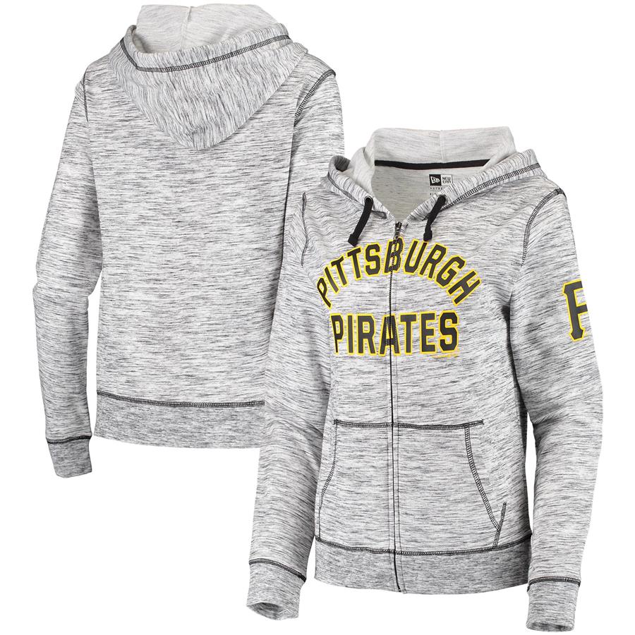 Pittsburgh Pirates New Era Women's Space Dye Full-Zip Jacket - Gray